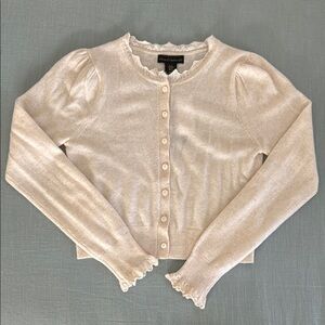House of Harlow 1960 Cream Cashmere Button-Up Cardigan
